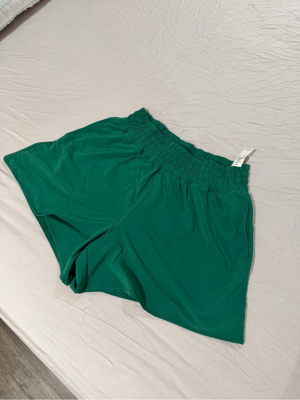 Women’s Elastic-Waist Green Running Shorts NWT